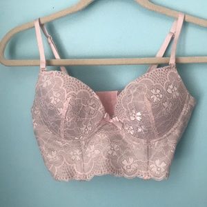 Pink and Grey Women’s Corset Bra Top Size 34 A